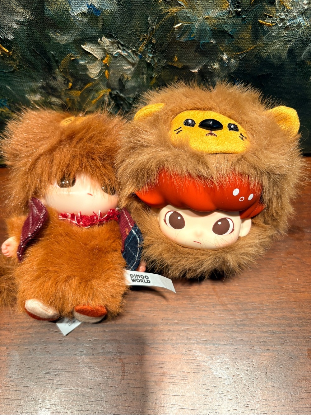 DIMOO World Brown Plush Lion Hat Doll Plush Toy - Brown